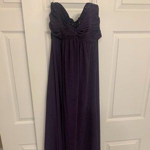 Purple David's Bridal Size 6 Halter Bridesmaid Dress